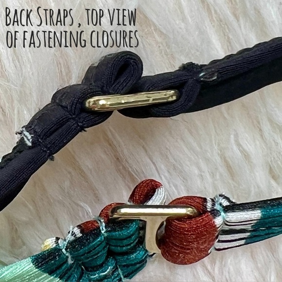 Allure Bikini Top Striped Adjustable Padded Swimwear Multicolor 16 18 Plus Size - Picture 16 of 16